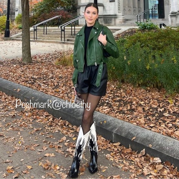 Zara Shoes Zara Contrasting Flame Cowboy Boots Poshmark